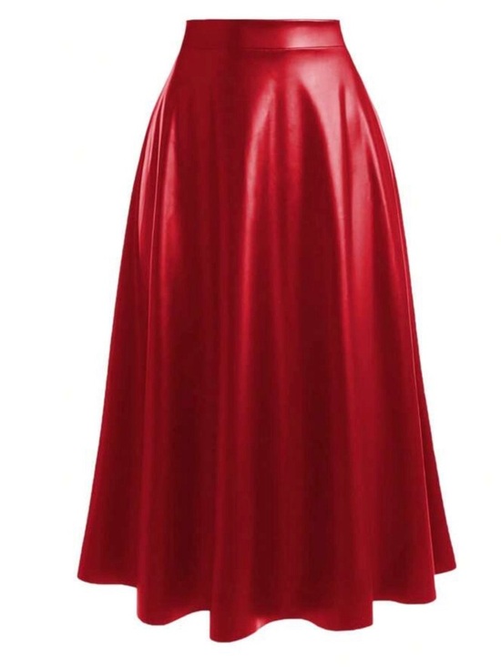 SHEIN Dresses & Skirts - SHEIN Glossy Red A-Line Maxi Skirt
